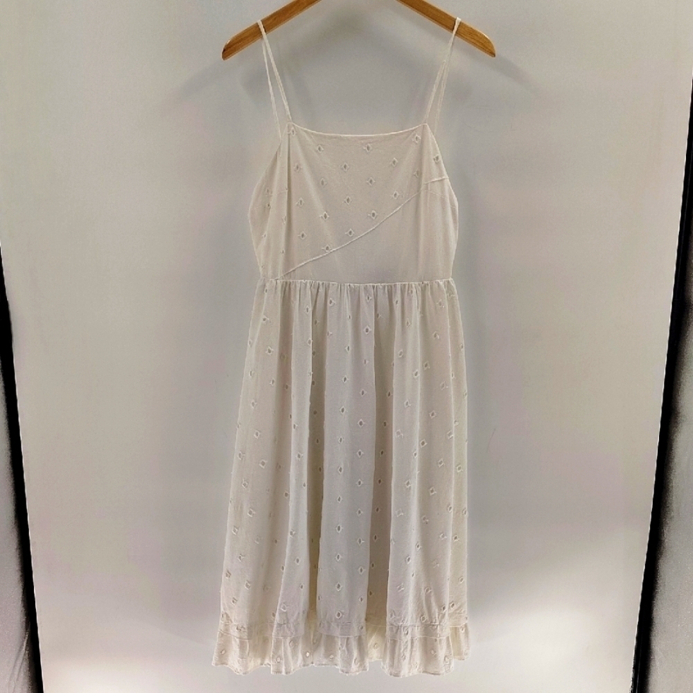House Of Harlow X Revolve White Eyelet Dress Medium Adjustable Strap Open Back